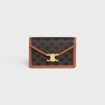 WALLET ON CHAIN MARGO IN TRIOMPHE CANVAS AND CALFSKIN TAN
